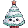 Pastel Snowy Tree Star