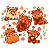 Roter Panda Herbstzeit