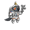 oiseau de l’espace astronaute calopsitte