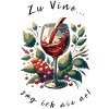 Wine glass with grapes art motif