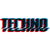 Techno Blue Neon Overprint Typography