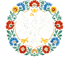 Polnischer Adler Volksemblem mit Blumen