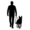 Dog walk silhouette