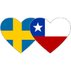 Sweden Chile Flag Heart