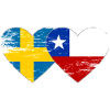 Sweden Chile flag heart used