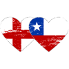 England Chile flag heart used
