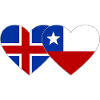 Iceland Chile Flag Heart