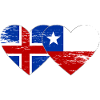 Iceland Chile flag heart used