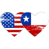États-Unis Chili Drapeau Coeur