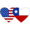 USA Chile Flag Heart