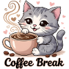 Cute Cat - Coffee Break