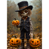 Haunted Scarecrow with Jack-O-Lanterns