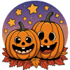Laughing Halloween pumpkins