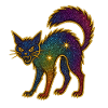 Galaktische Glitzerkatze zu Halloween