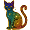 Chat à paillettes arc-en-ciel pour Halloween