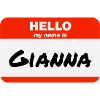 Hallo, jeg heter Giana, navnelapp