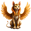 Goldene geflügelte Katze
