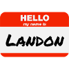 Hello My Name Is Landon Label Name Tag