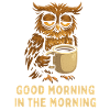 Sleepy Owl with Coffee
