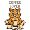 Coffee Lover Cat Illustration Breakfast