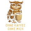 Nickernde Eule mit Kaffee