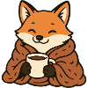Cuddly fox with mug
