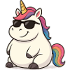 Fat Einhorn mit Sonnenbrille