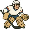 Retro Eishockey Torwart Cartoon