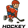 Hockey young professional in puck use