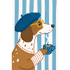 Chic Dog Coffee and Beret