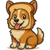 Cute Dog with Bread Face Design
