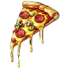 Pizza Slice Cartoon – Processed Cheese and Salami