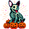 Neon Halloween Skeleton Dog