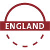 England Round emblem in red colour