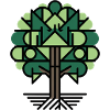 Geometric Tree Pattern Green
