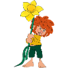Pumuckl Design With Yellow Flower