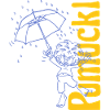 Pumuckl With Umbrella And Lettering