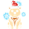Christmas Polar Bear with Snowflakes