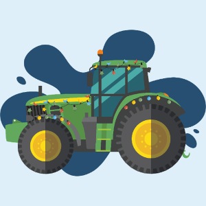 Trecker mit Lichterkette