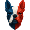 French Bulldog Blue White Red