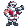 Santa Krafttraining Sticker