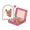 Cute Ghost Eating Pizza Funny