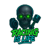 Racing Is Life Skull Neon