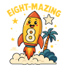 Eight-Mazing Rocket Space Theme Eighth Birthday