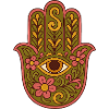 Hamsa Eye Floral Boho Kunstwerk