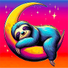 Sloth sleeps on the Moon