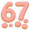 Süße 67 Donut-Typografie-Feier