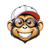 Monkey with cap and glasses