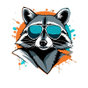 Raccoon with sunglasses street style