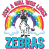 Cute Zebra Cartoon Rainbow Girl Saying